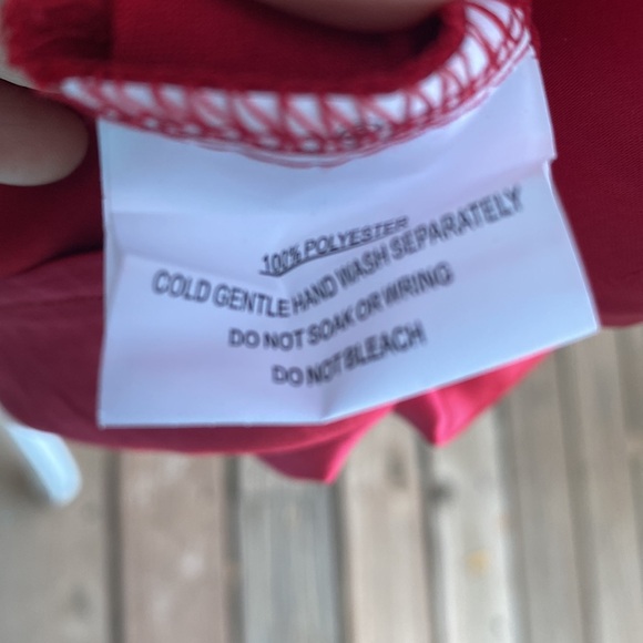 BEBE SATIN COWL NECK WRAP DRESS RED - Picture 8 of 8